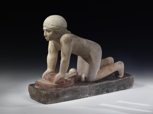 Universität Leipzig, Ägyptologie (Marion Wentzel): Statue einer kornmahlenden Dienerin (Ägyptologisches Museum)